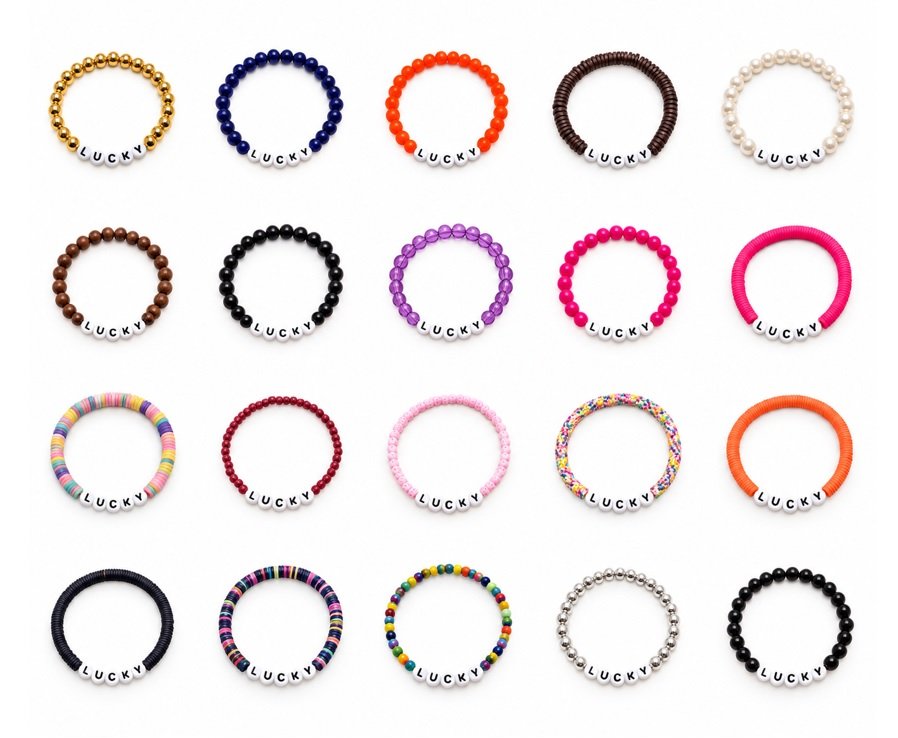 ZW-IN-006 ZORA LUCKY word bead bracelet