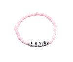 ZW-LV-001 ZORA LOVE word bead bracelet with multicolor seed beads and heart accent letter beads