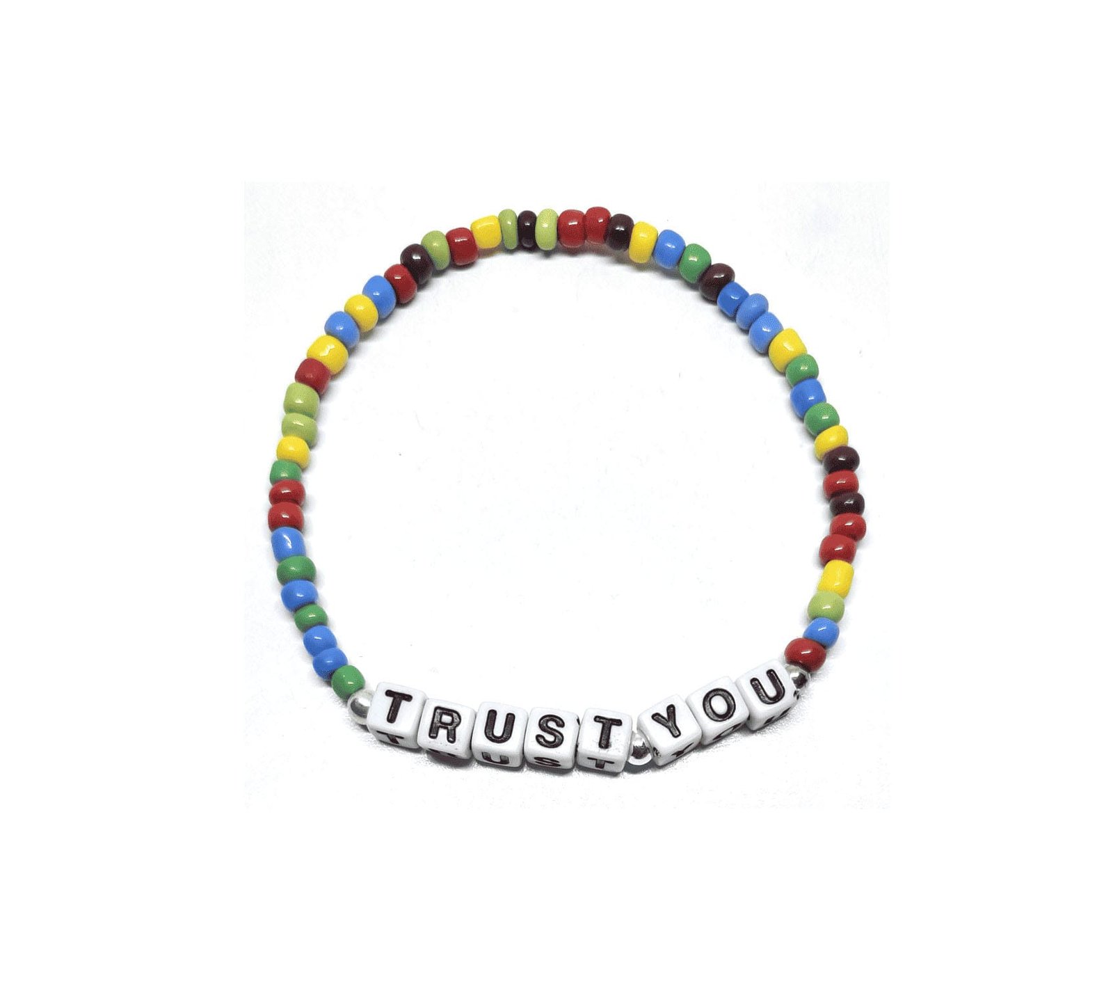 ZW-LV-004 ZORA TRUST YOU word bead bracelet with multicolor seed beads ZORA TRUST YOU word bead bracelet with multicolor seed beads