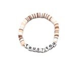 ZW-LV-004 ZORA TRUST YOU word bead bracelet with silver-tone metal beads