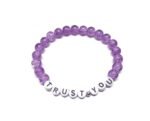ZW-LV-004 ZORA TRUST YOU word bead bracelet with silver-tone metal beads