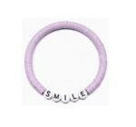 ZW-PS-002 SMILE bracelet with lavender clay heishi beads and round letter beads – pastel handmade word bracelet