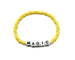 ZW-SP-003 MAGIC bracelet with red, white and navy seed beads and white cube letter beads – bold magic word bead bracelet